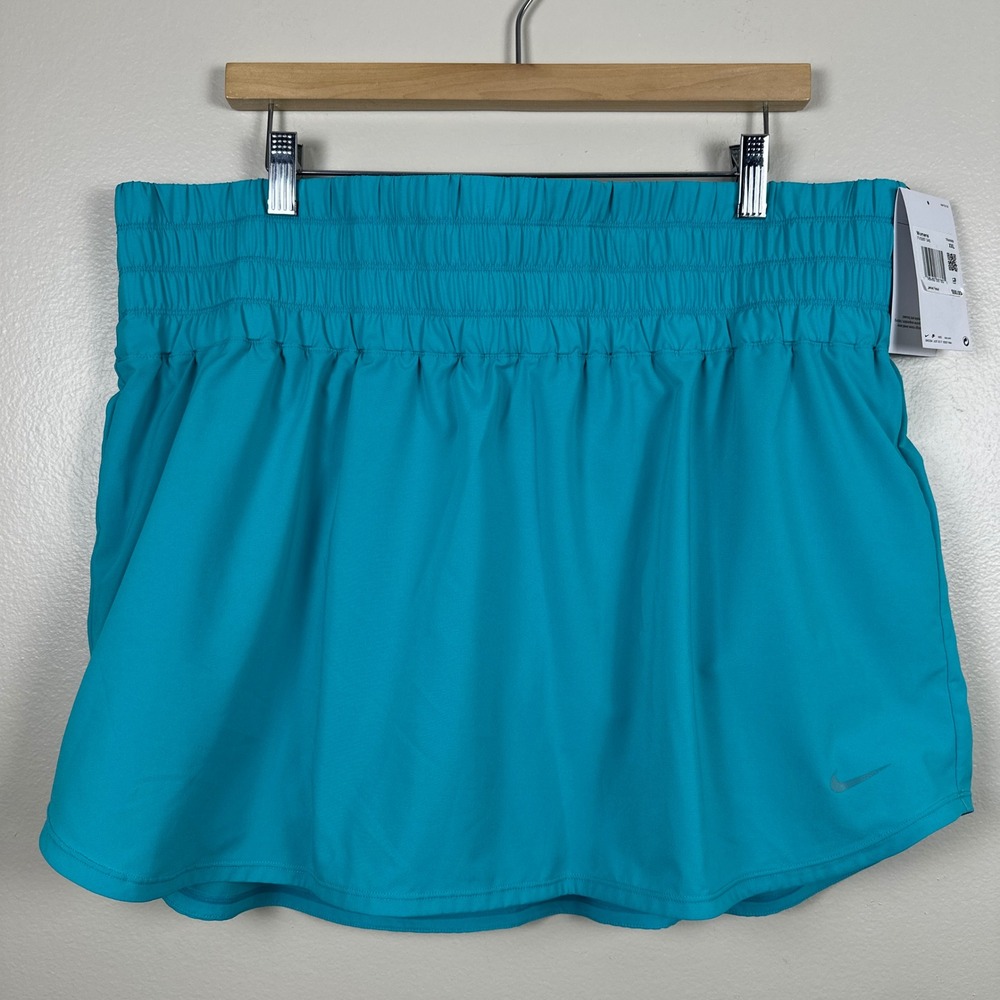 Nike‎ Women's XXL Training Skort Teal Blue Smocked Waist Active Skirt NEW